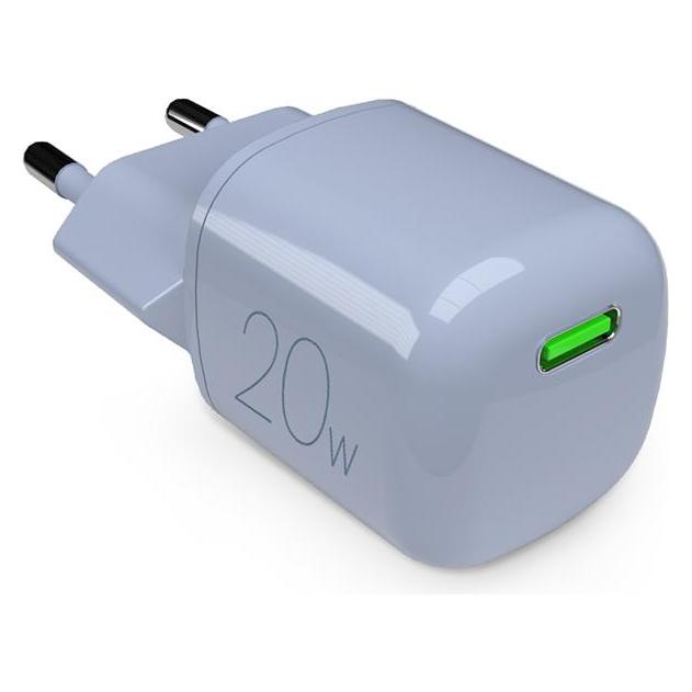 Puro Reiselader 20W USB-C GaN hellblau (20 W, 1 Port) (PUFCMTCUSBC20WGLBLUE)