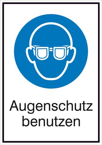 Gebotsschild Augenschutz benutzen, Hygiene und Abstand Aluminium (B x H) 210mm x 297mm ISO 7010 1St.