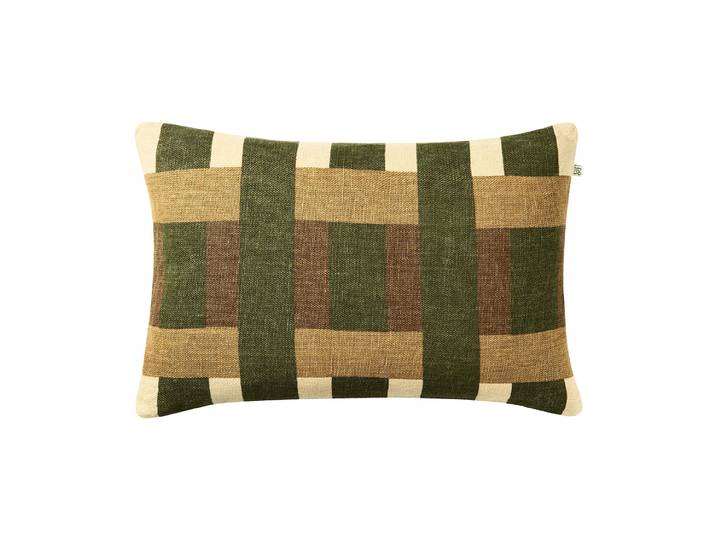 Chhatwal & Jonsson Coussin Benaras Cactus Green-Taupe-Khaki, 40x60 cm