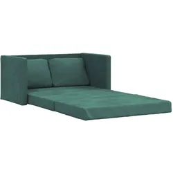 vidaXL Bodensofa mit Schlaffunktion Dunkelgrün 122x204x55 cm Samt
