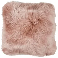 WARM & COMFY Kissen Schaffell 40 x cm Mischgewebe Rosa Rose