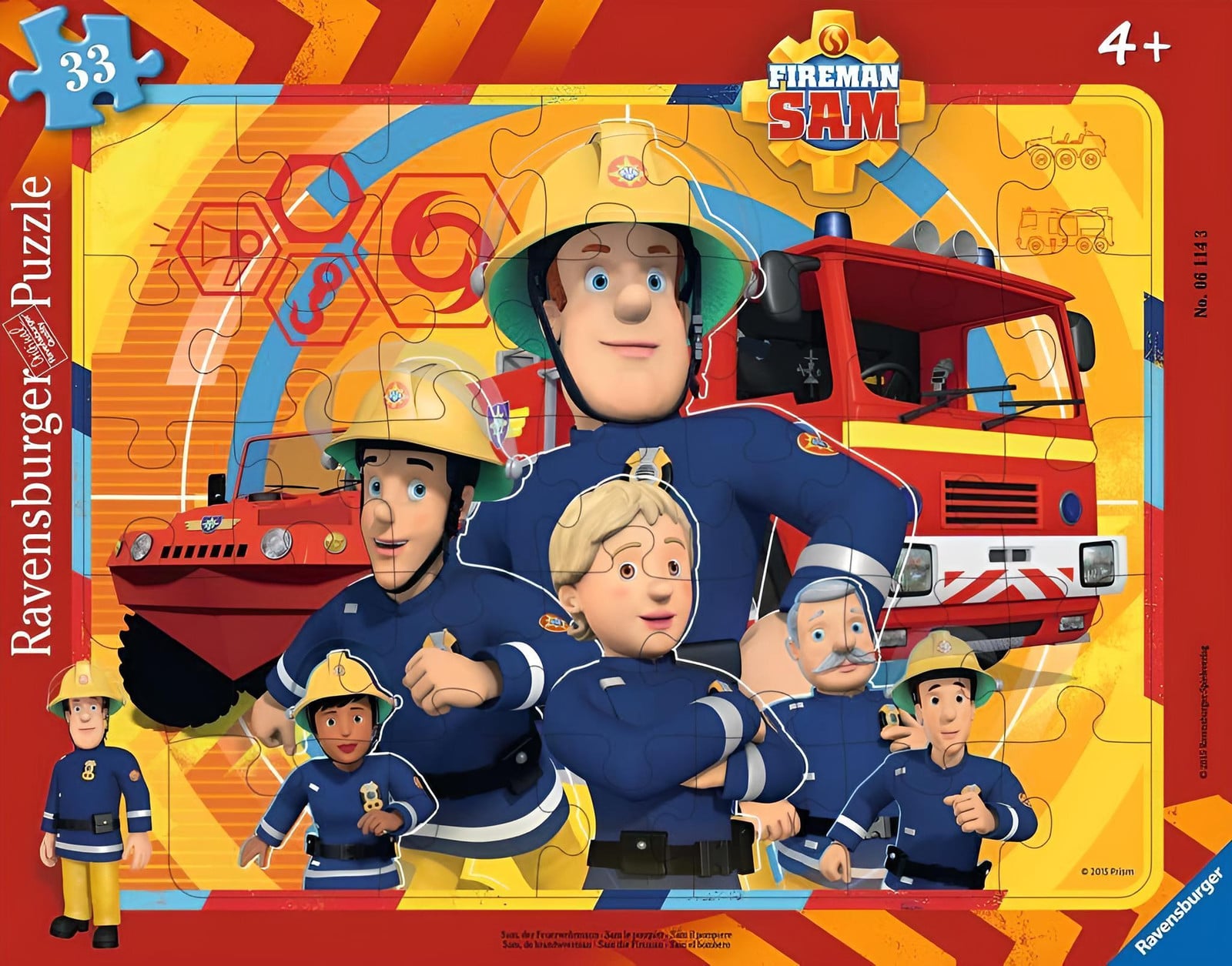 Ravensburger Puzzel Sam de brandweerman met 30-48 stukjes en kader
