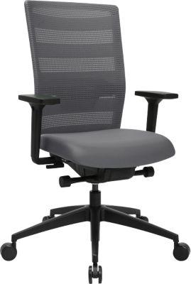 Topstar Bürostuhl Sitness AirWork, mit Armlehnen, 3D-Auto-Synchronmechanik, Muldensitz, Netzrücken, grau/schwarz