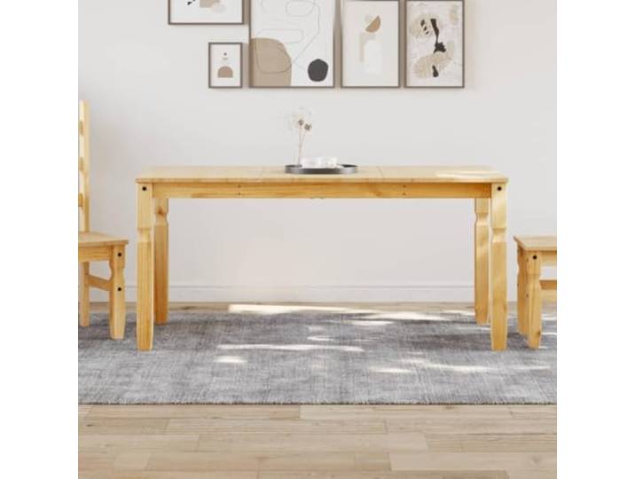 HEFZGDB Massiver Kiefernholz Esstisch 160x80x75 cm mit minimalistischer rustikaler Optik und robuster Tischplatte für Küche oder Esszimmer, strapazierfähig und leicht zu reinigen,