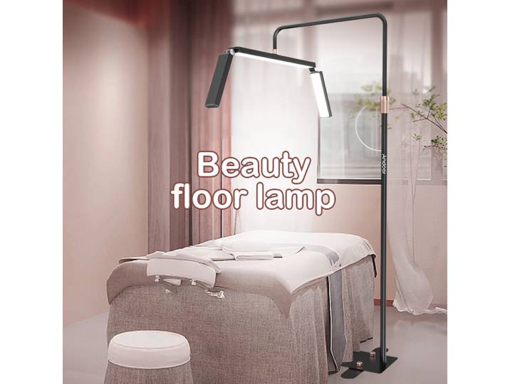 Andoer HD-M9X 40W sol LED lumière vidéo pliable lumière de remplissage beauté sol lune lampe 3200K-5600K réglable avec 180 cm/ 70.9 pouces métal