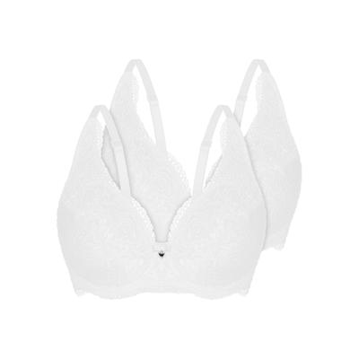 Bügel-BH SASSA "2er Pack Bügel-BH BEAUTIFUL ROSE", Damen, Gr. 75, Cup C, weiß, BHs Bügel-BH