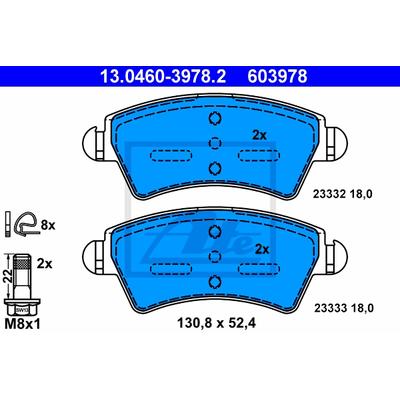 ATE Bremsensatz, Scheibenbremse 1420-42813 Vorderachse belüftet 247mm 20mm für Peugeot Citroën