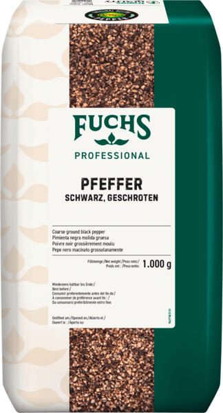 Fuchs schwarzer Pfeffer geschrotet 1,0 kg 380792005
