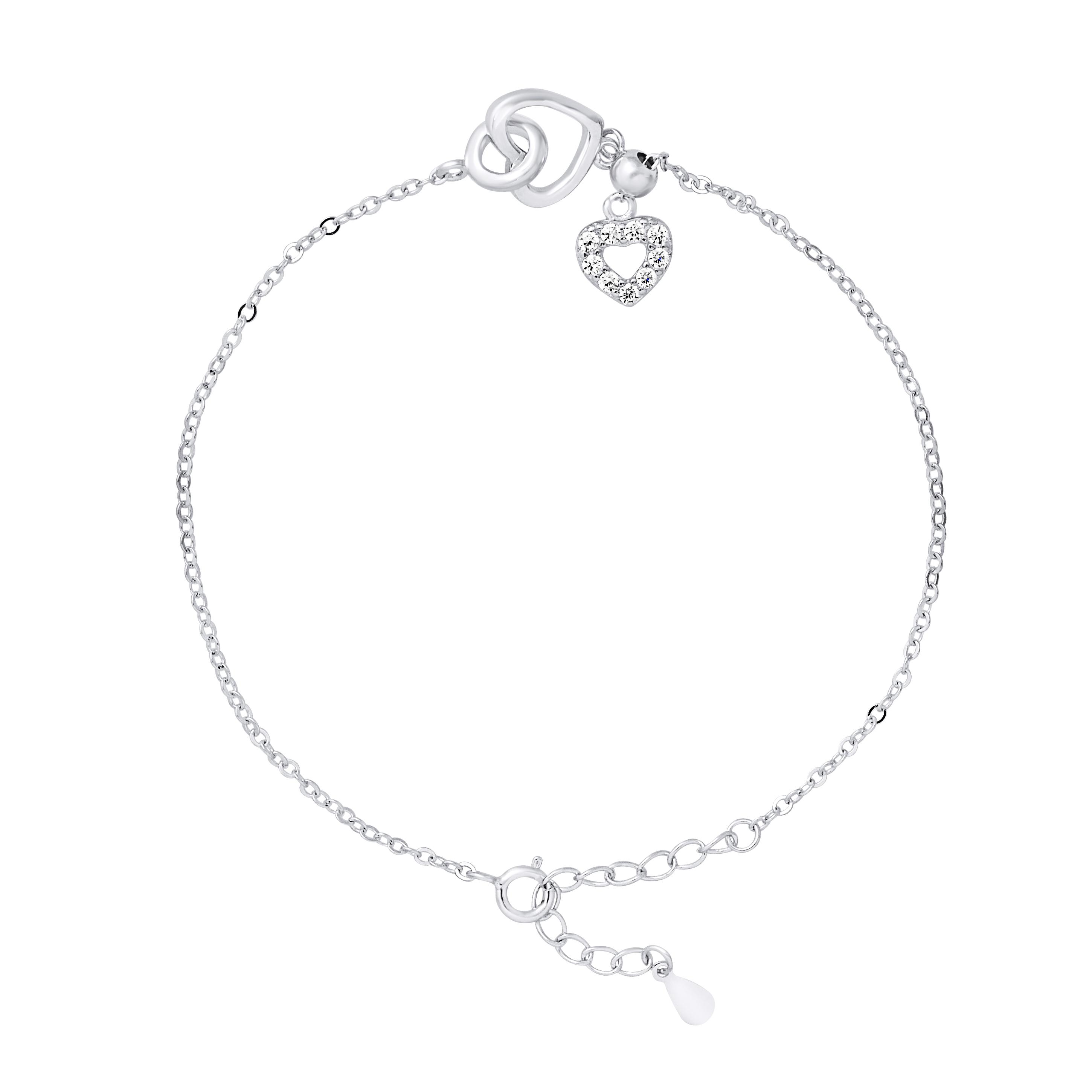 Hart armband en zirkonium zilver zirkoniumoxiden 925