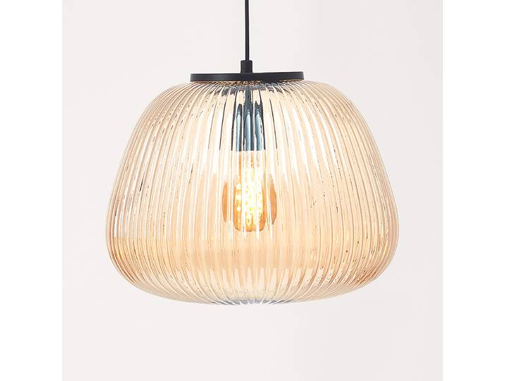 Suspension 1 ampoule Ø 35cm Blanc/Blanc/Noir Fer verni Verre opalin E27