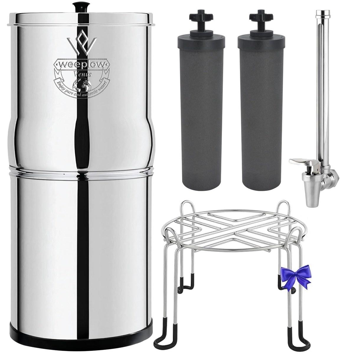 Schwerkraft Wasserfilter Wasserfilter Gravity - 5,6 Liter - Edelstahl 304 - Mit 2 Filterelementen