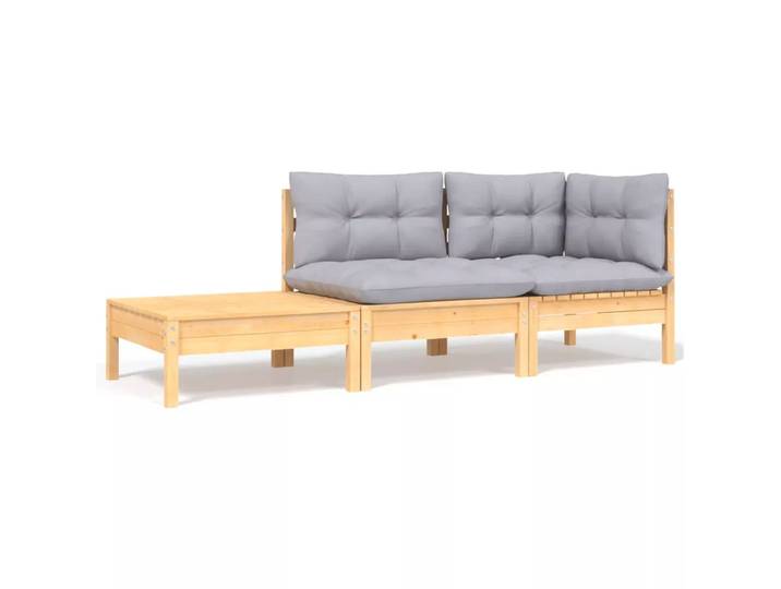 VidaXL - Garten-lounge-set kiefernholz, One Size, Grau