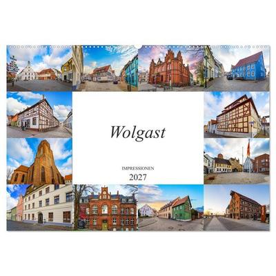 Wolgast Impressionen (Wandkalender 2027 DIN A2 quer), CALVENDO Monatskalender