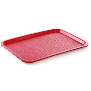 Hendi Serviertablett 878910, eckig, 41,5 x 30,5cm, aus Kunststoff, rutschfest, rot