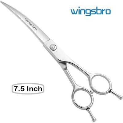 Inspired Living Professional Curved Dog Grooming Scissors For Precision Pet Trimming black gold