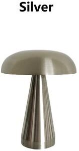 Universal Stock Retro Mushroom Night Light Touch Sensor Rechargeable LED Desk Lamp silver