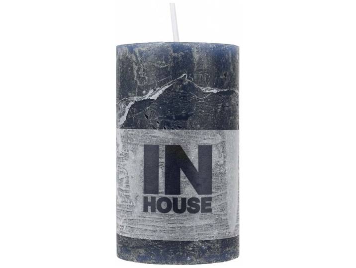 Inhouse Zylinderkerze Rustic 60x100 Petrolblau