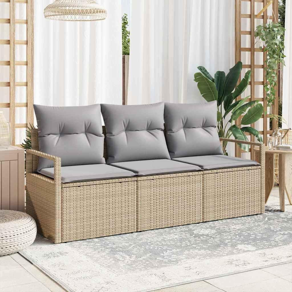 Prolenta Set van 3 beige fauteuils van polyrotan