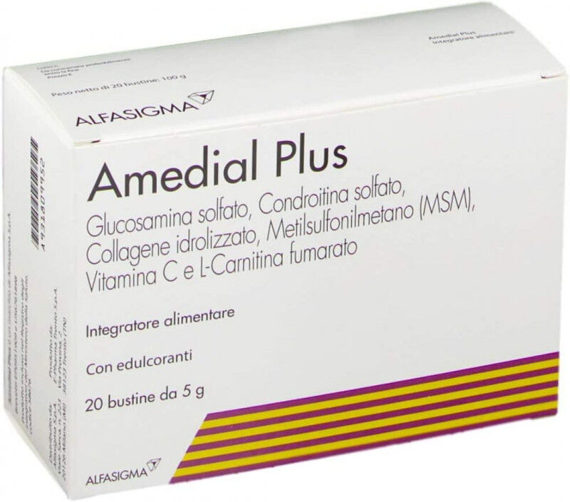 Alfasigma Spa Amedial Plus Integratore Ossa E Cartillagini 20 Bustine