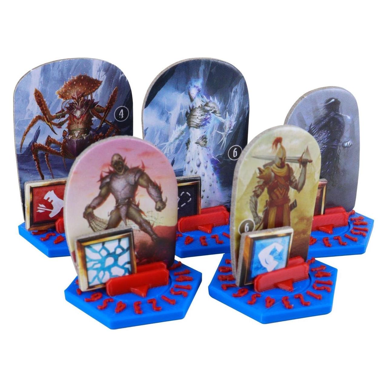 Feldherr 10er Set Dial Bases Blau Rot für Gloomhaven, Frosthaven (Kunststoff) (432304)