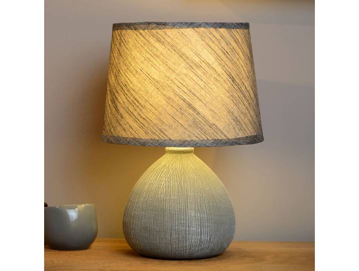 Tischleuchte Ramzi Ø 18cm Grau/Grau Material: Keramik E14