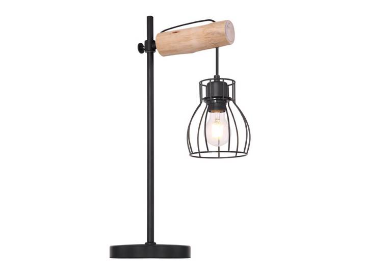 Tafellamp Mina zwart met hout Globo - 15326TN