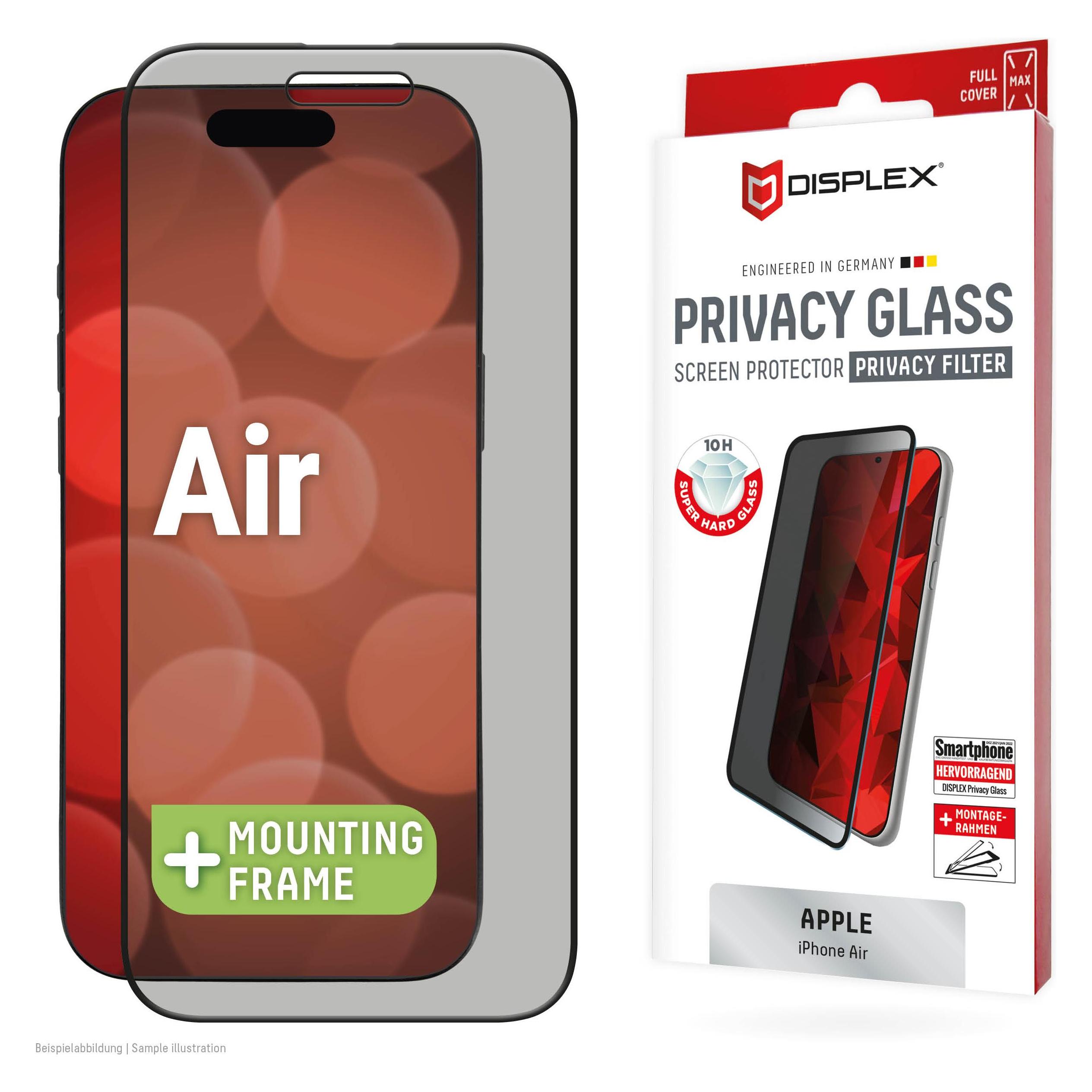 Displex Privacy Glass, Privacy Full Cover Panzerglas (1 Stk., Apple iPhone Air) (2164)