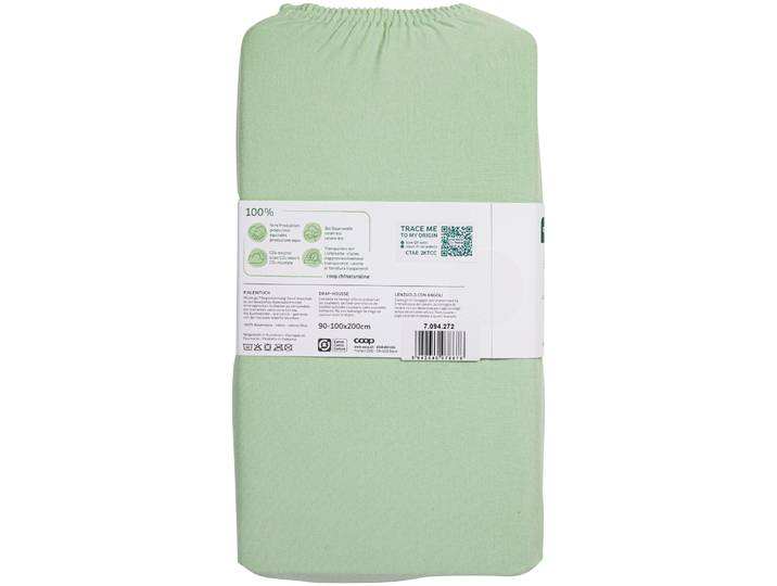 Naturaline Textil Bio Fixl. Jersey 90x200 lindengrün
