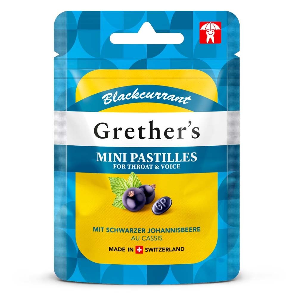 Grethers Blackcurrant zuckerfrei Past.Mini Beutel 30 g Pastillen