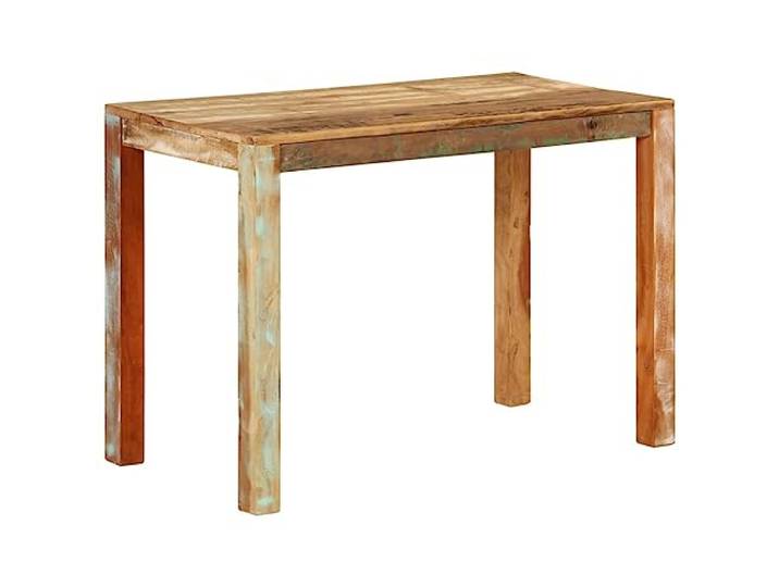 Fisinber Esstisch Massivholz 110x55x76 cm Holztisch Rustikal Ideal für Küche und Esszimmer: Unikat aus recyceltem Echtholz mit robustem Metallgestell.