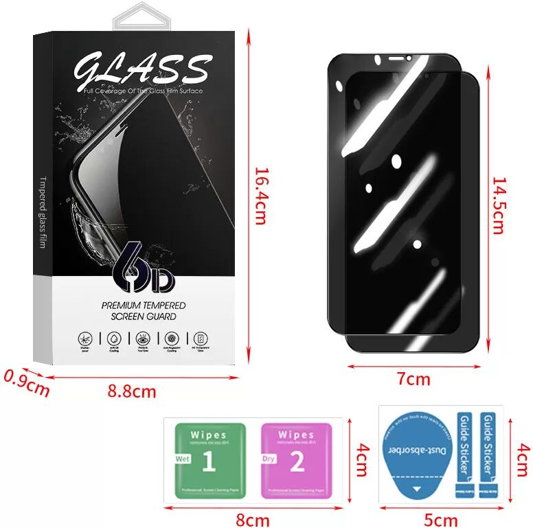 INF Anti-Spy Displayschutzfolie für iPhone (2er-Pack) iPhone 13 Pro
