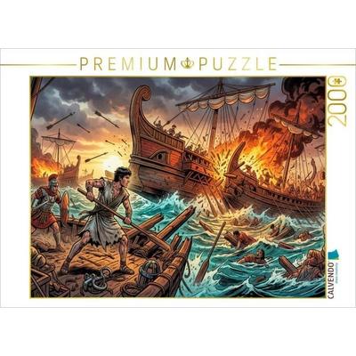 CALVENDO Puzzle Ben Hur überlebt die brennende Seeschlacht | 2000 Teile Lege-Größe 90x67cm Foto-Puzzle für glückliche Stunden, von , Calvendo Puzzle