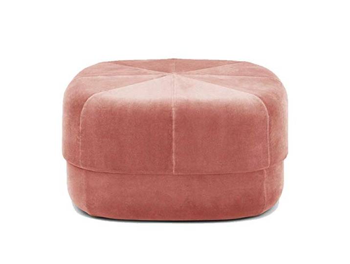 IXMLDAXD Der Stuhl, Velvet Round Ottoman Stool - Padded Footrest & Coffee Table for Living Room & Bedroom Soft Fabric Dark Color Decorative Extra Seating(Bean Sand,65x65x36cm(26x26x14inch))