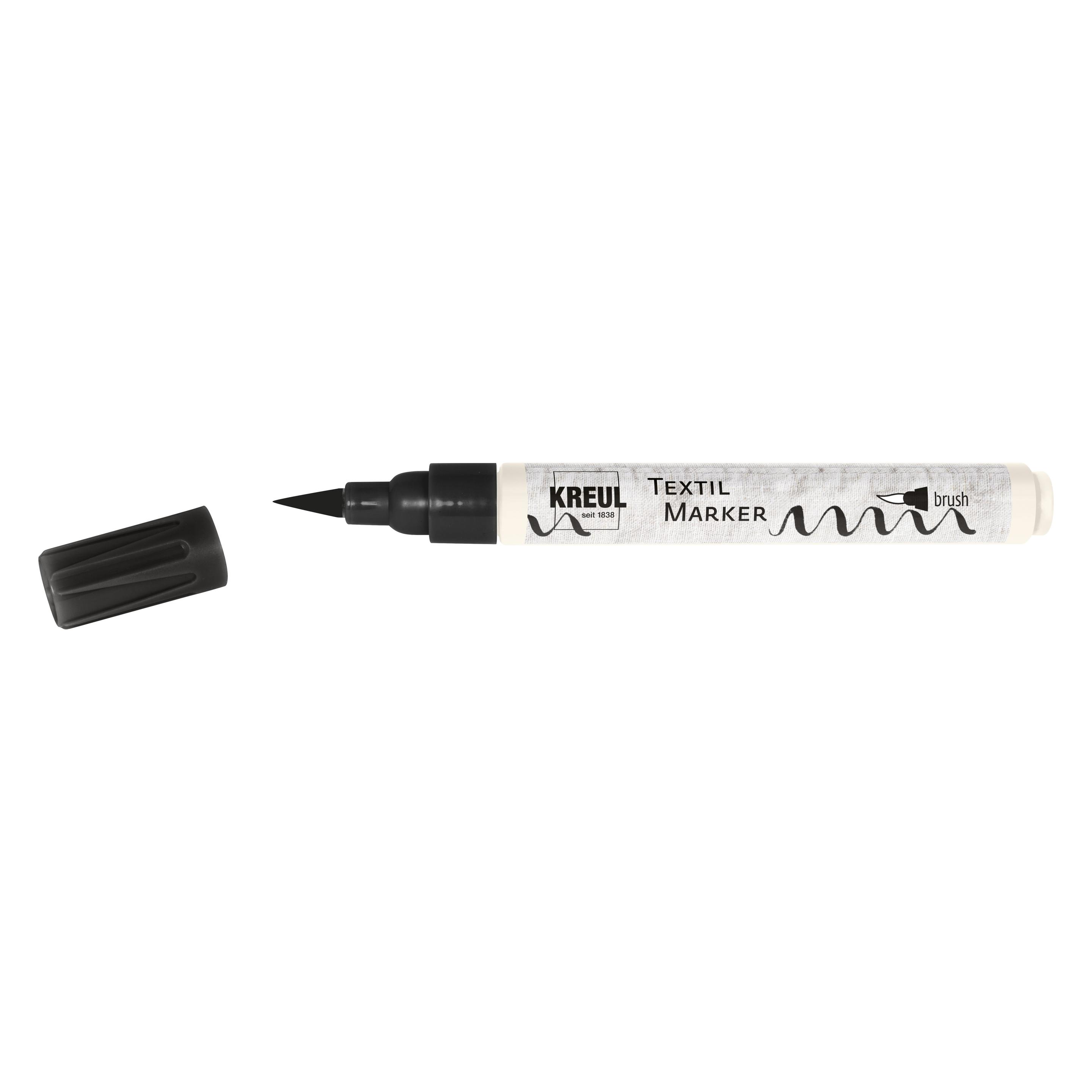 Kreul Textilmarker brush, Pinselspitze, schwarz (1x) (90618)