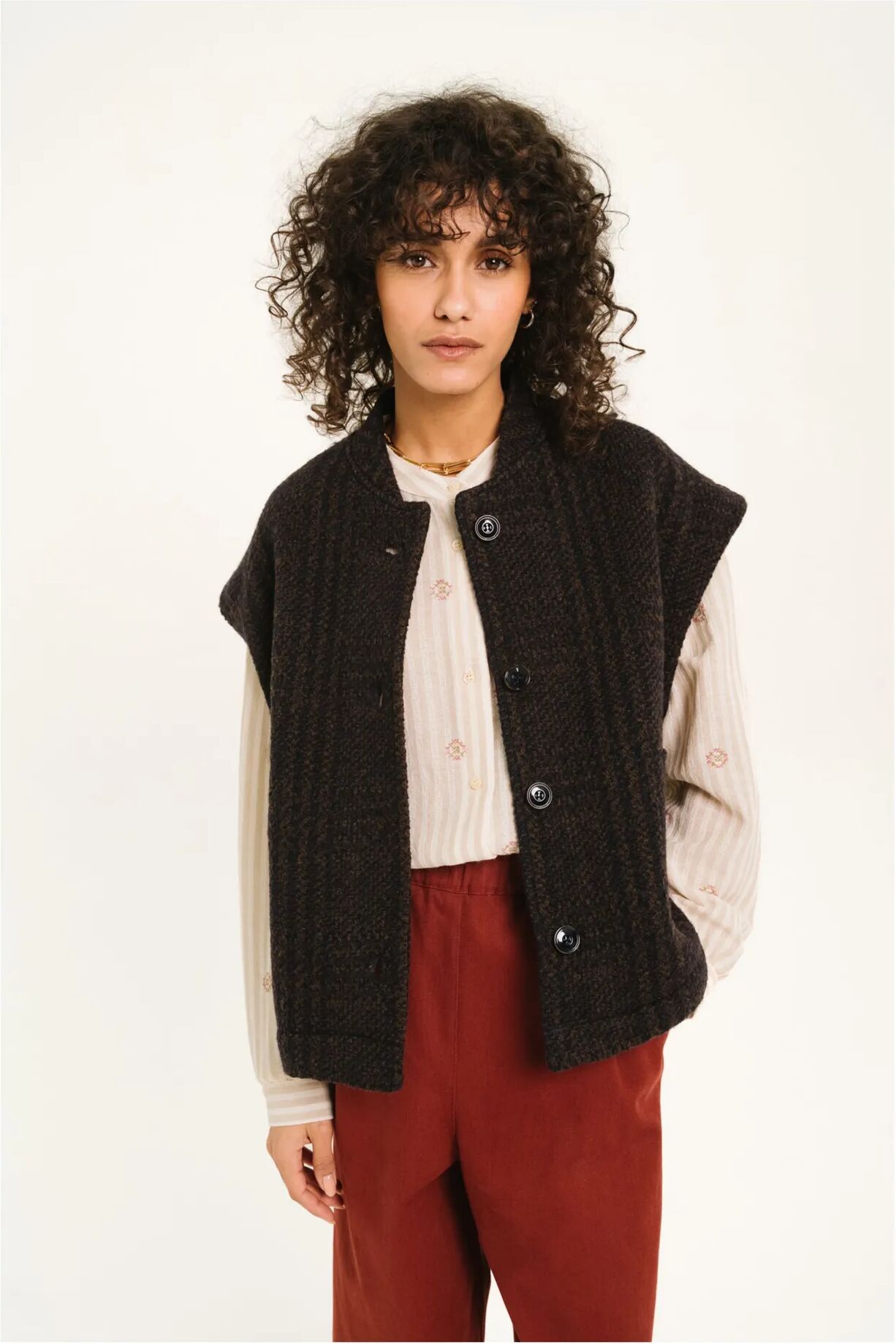 Sacrécoeur Gilet Sonny Laine Marron S