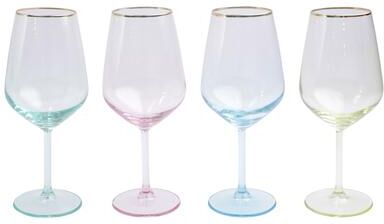 viva by VIETRI Rainbow Assorted Wine Glasses - Set of 4