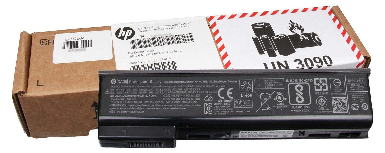HP Li-Ion batterij, 2550 mAh, voor HP-apparaten