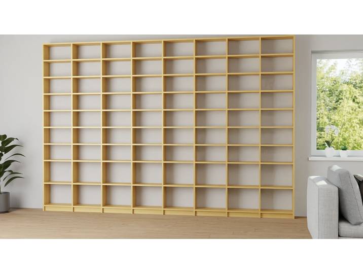 Breites Bücherregal aus Massivholz - Regal mit vielen Optionen Buche Natur geölt