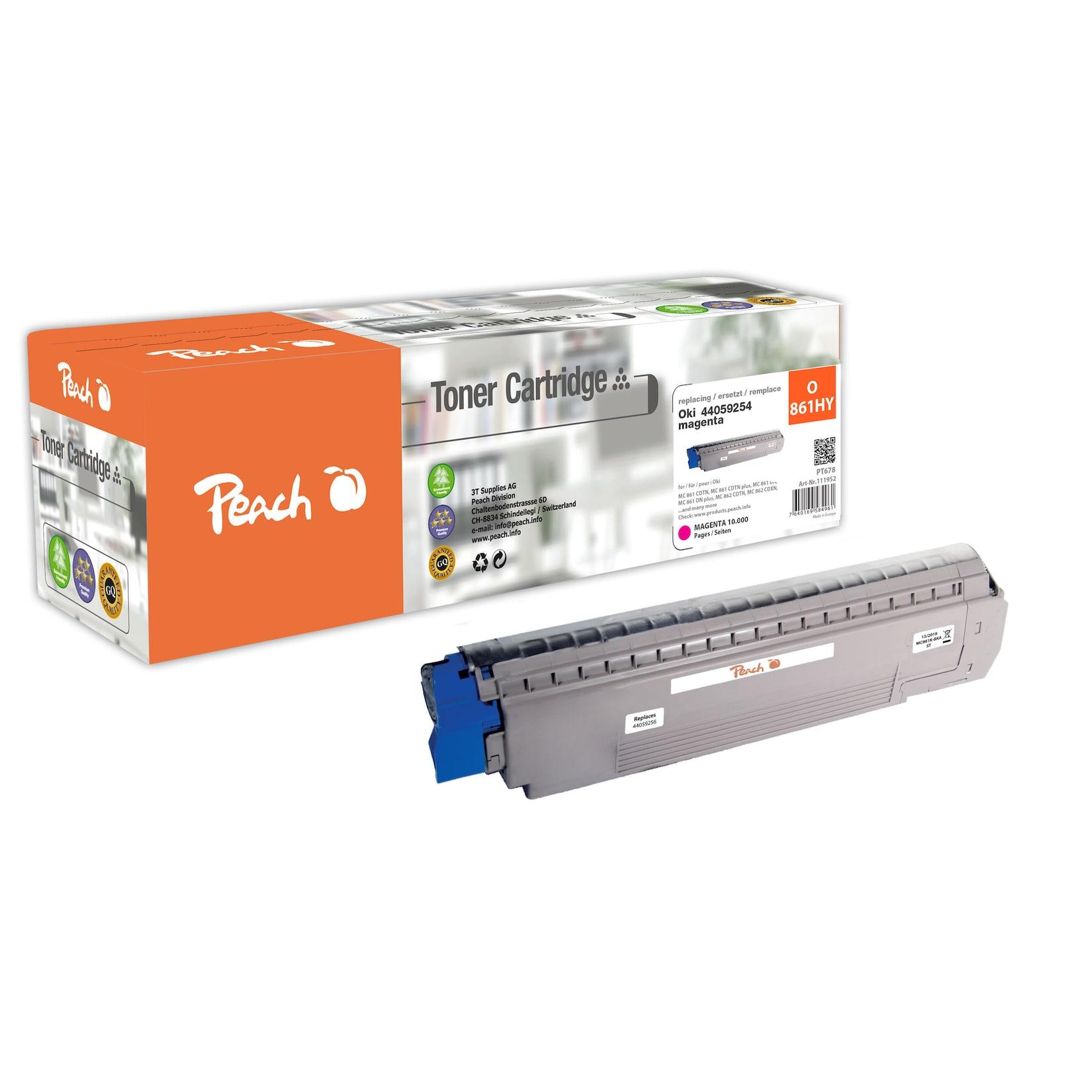Peach O4405 Toner XL ma ersetzt OKI 44059254 für z.B. OKI MC 861 CDTN, OKI MC 861 CDTN plus, OKI MC 861 CDXN, OKI MC 861 CDXN plus (wiederaufbereitet)