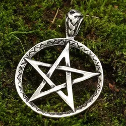 Drachensilber Pentagramm Schmuck Anhänger aus 925 Silber - Silber