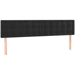 Décoshop26 - Kopfteil Schlafzimmeraccessoire Polstermöbel 2-teilig 100 x 5 x 78/88 cm schwarzer Samtstoff TDL0206269