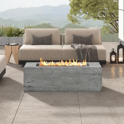 Kodotan sofa "41.9"" Outdoor Rectangular Propane Fire Pit 40000 BTU, Heater with Stainless Steel Burner and Free Lava Rocks, Waterproof Cover"