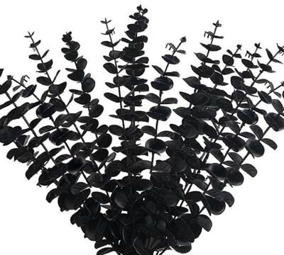 Discount Dollar Deals Artificial Plants Eucalyptus, Leaves For Christmas Home Wedding, Wall Wreaths Decoration DIY Gift black 10pcs
