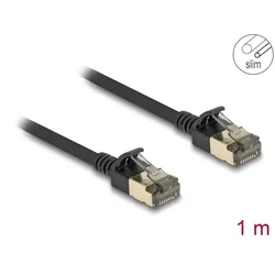 DELOCK RJ45 Netzwerkkabel Cat.8.1 F/FTP Slim Pro 1m schwarz