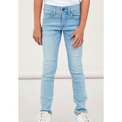 Name It "NKMSILAS XSLIM JEANS 2002-TX NOOS" slim fit, Denim, Abriebeffekte, angesetztes Bündchen