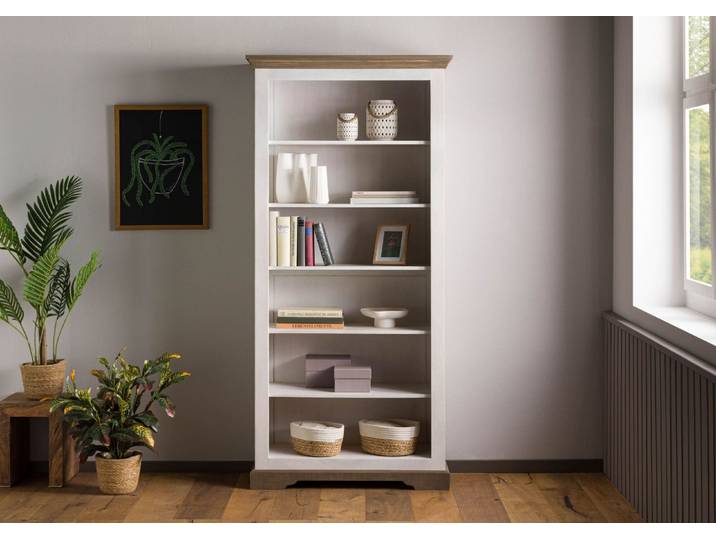 Bibliothèque TOULOUSE #119 Bois de Manguier Laqué Blanc - 90x40x190