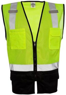 Kishigo K1509 Black Bottom Mesh Class 2 Vest in Lime size Large/XL 1509