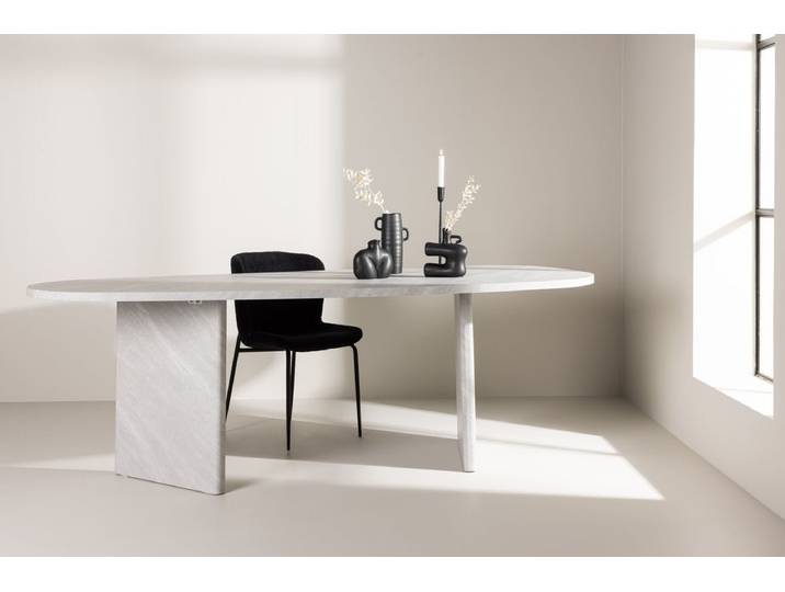 Esstisch Oaky - ein eleganter Tisch in ovaler Form - Weiß - Luxusbetten24