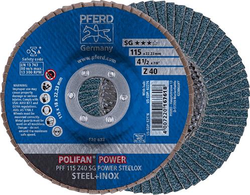 PFERD POLIFAN-Fächerschleifscheibe Z SG POWER STEELOX
