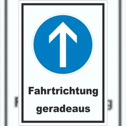 HB-Druck Aufkleber Fahrtrichtung geradeaus A0 (841x1189mm)